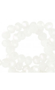 Faceted glass beads 3x2mm disc Crystal-pearl shine coating